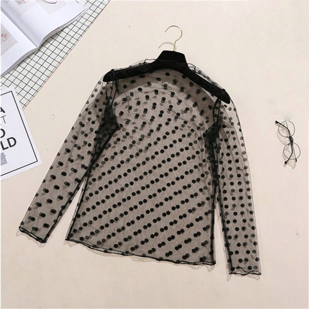 NWT Sheer Polka Dot long sleeve